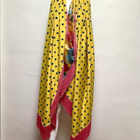 COLLECTIBLE EMANUEL UNGARO PARIS IRIDESCENT THROW REVERSIBLE HUGE - Picture 9 of 9